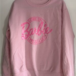Barbie Pink Crewneck Sweater with Logo Design